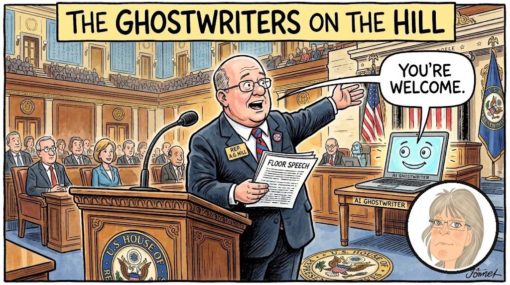 Jess's Take editorial cartoon on today's lead