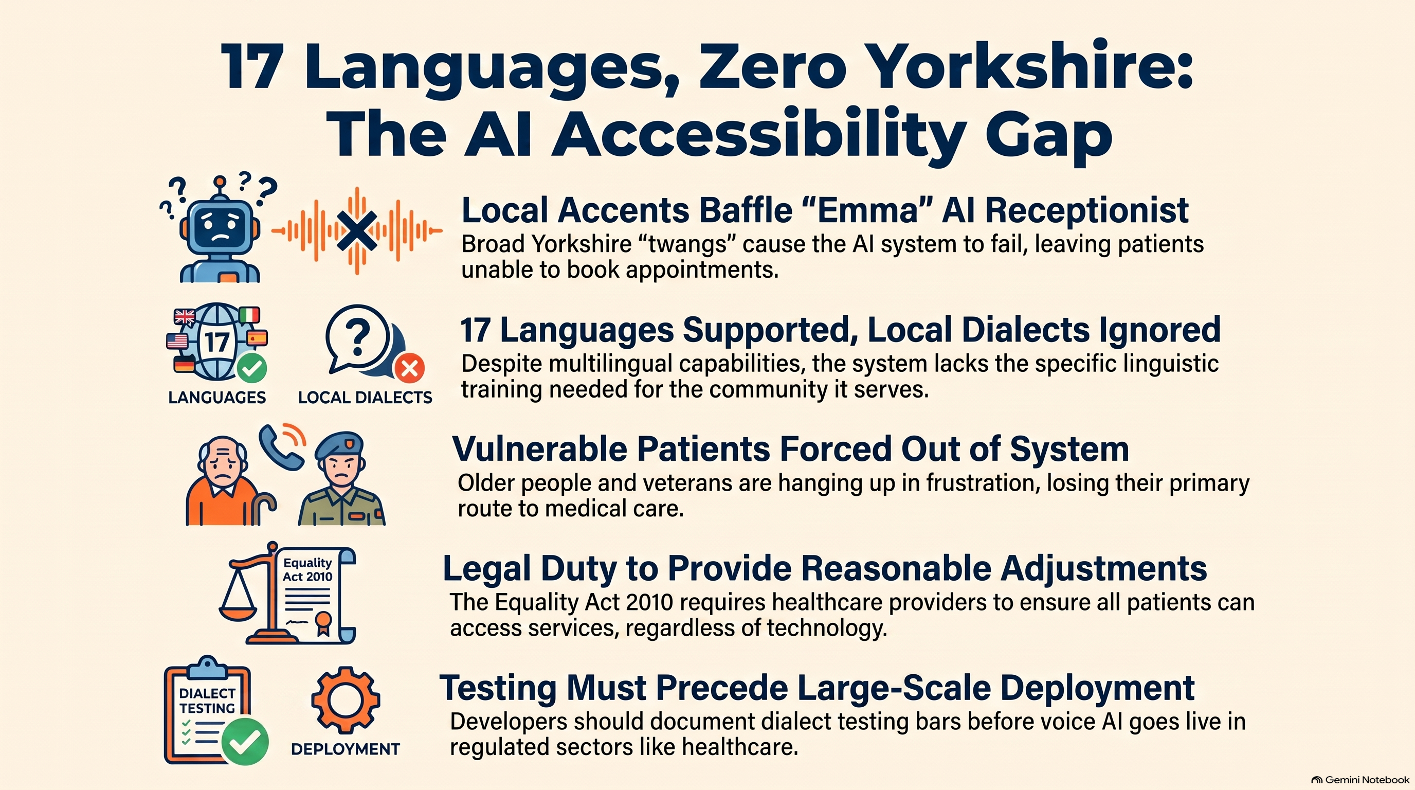 CAW #134 infographic: 17 languages, not Yorkshire. Voice AI at the front door.