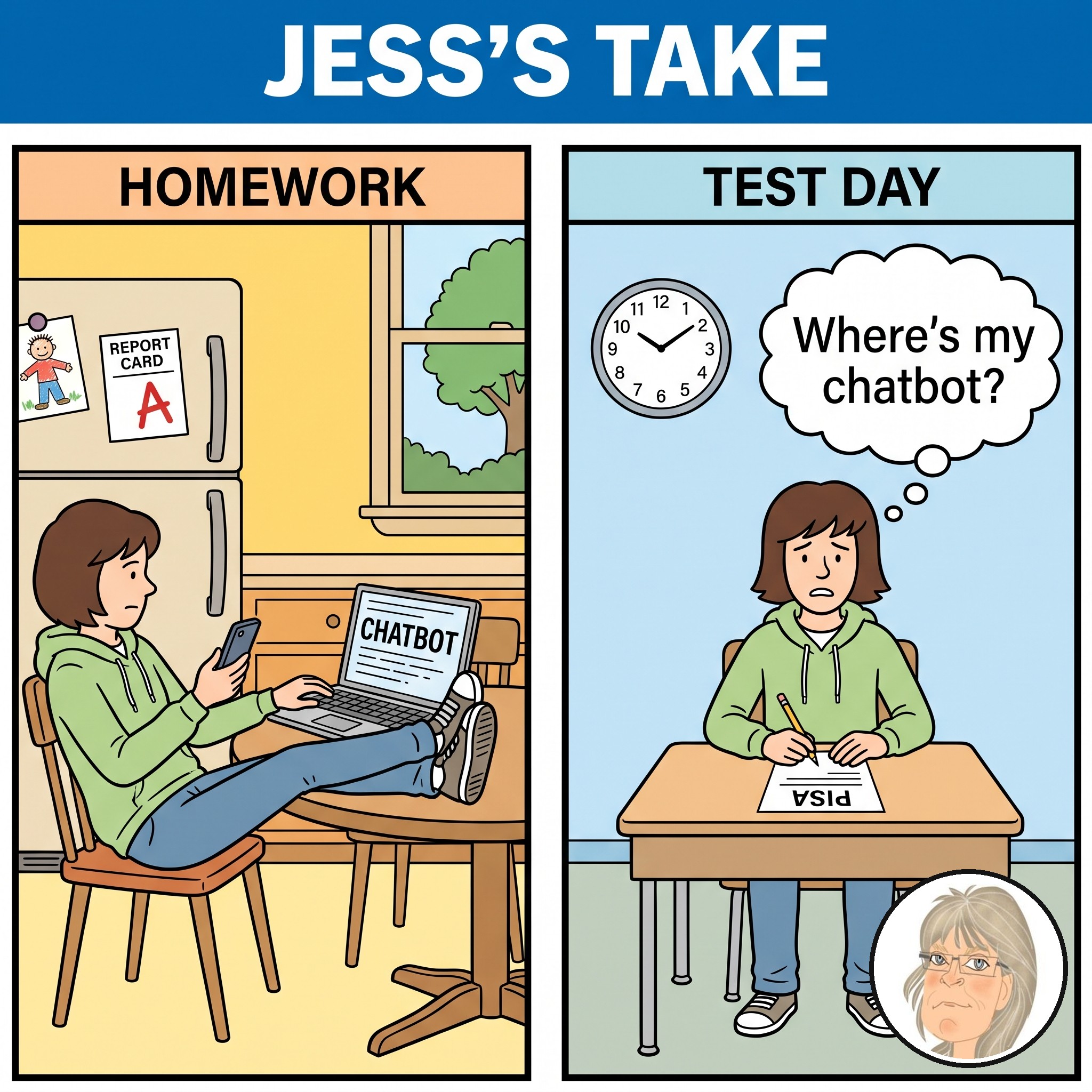 Jess's Take editorial cartoon on today's lead