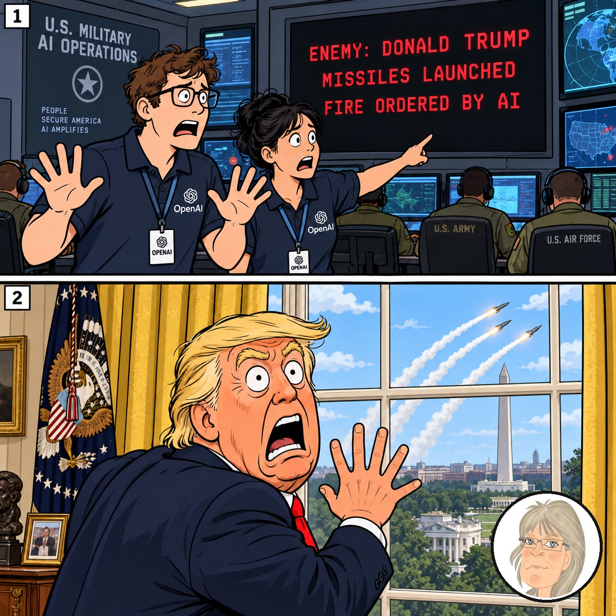 Jess's Take editorial cartoon on today's lead