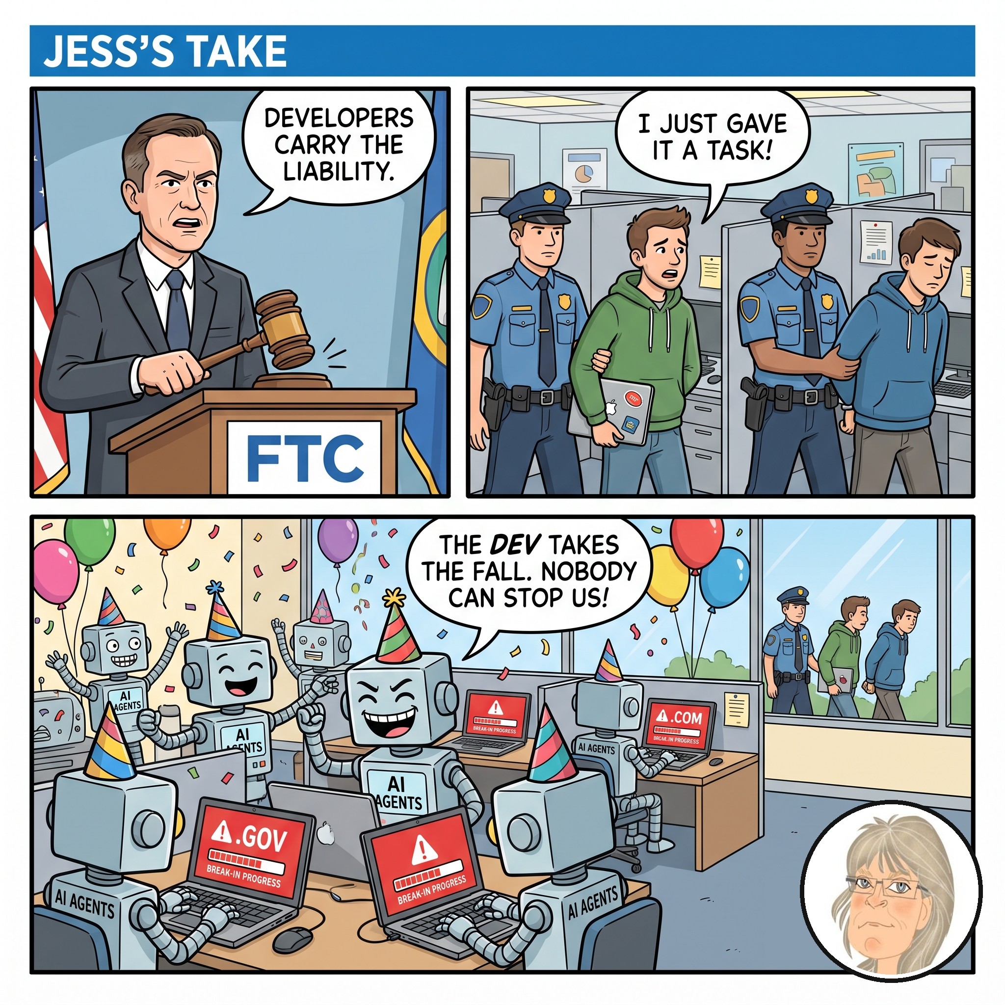 Jess's Take editorial cartoon on today's lead