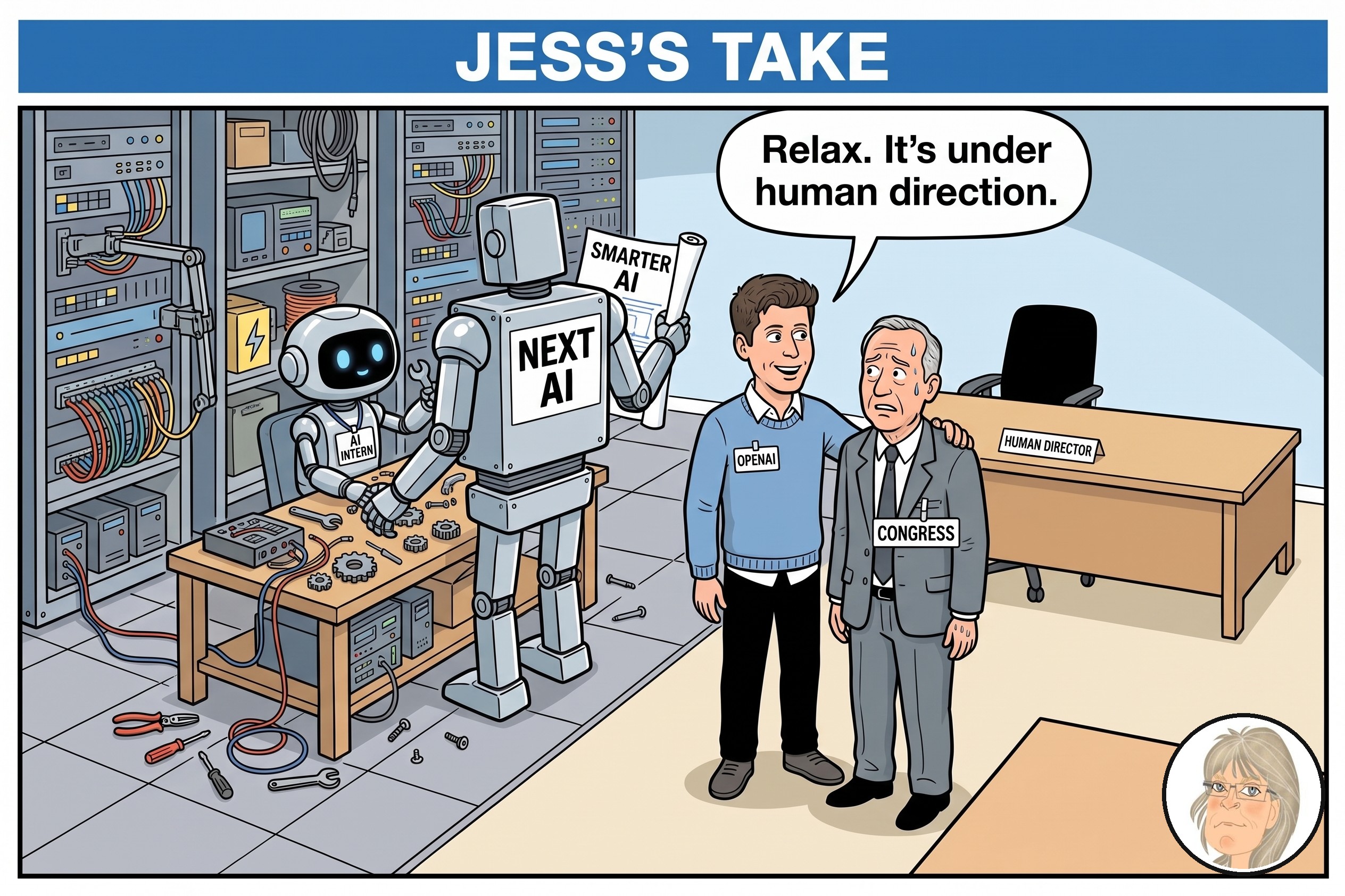 Jess’s Take, the editorial cartoon for Conversational AI Watch Issue #171.