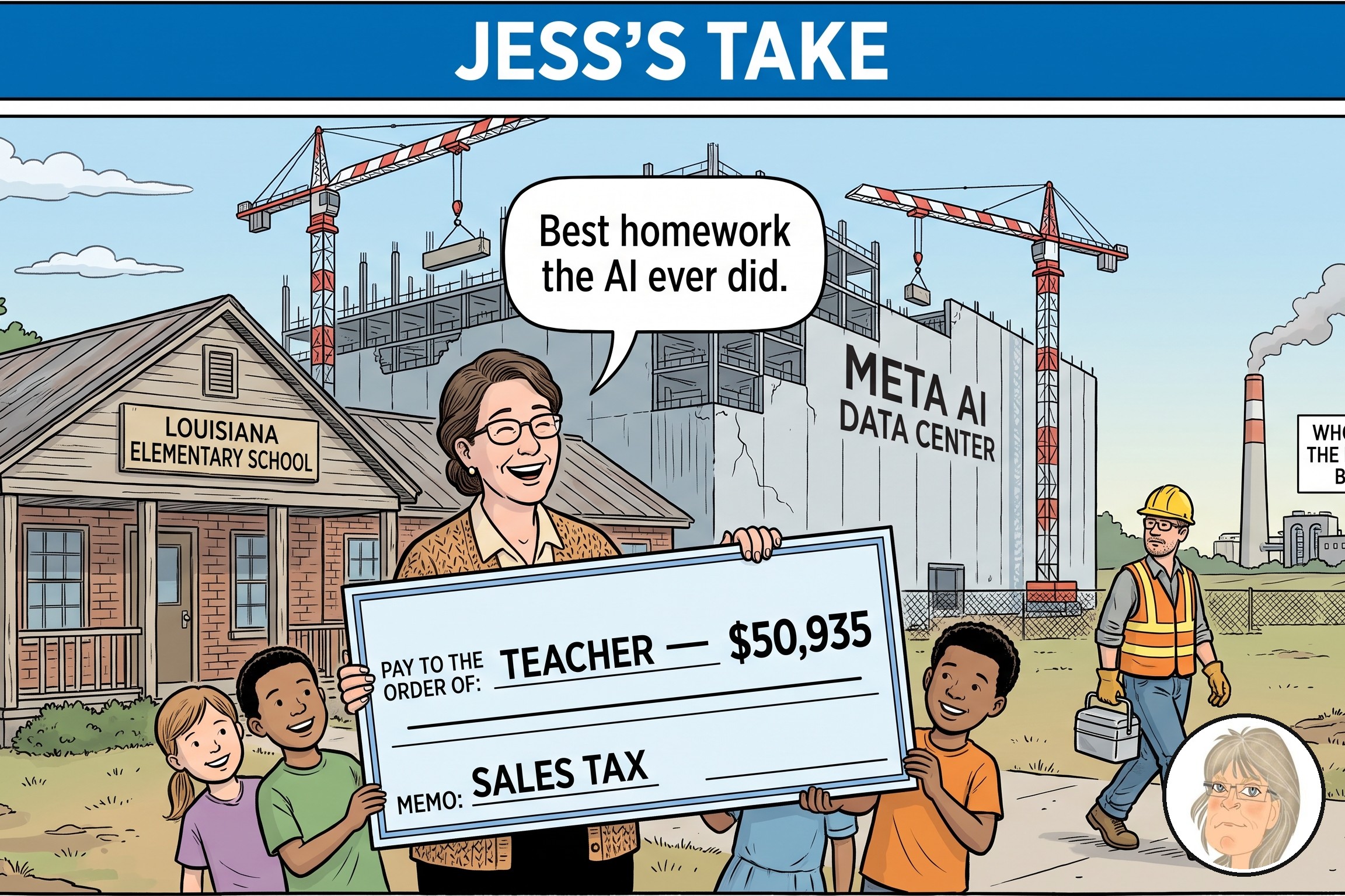 Jess’s Take, the editorial cartoon for Conversational AI Watch Issue #175.