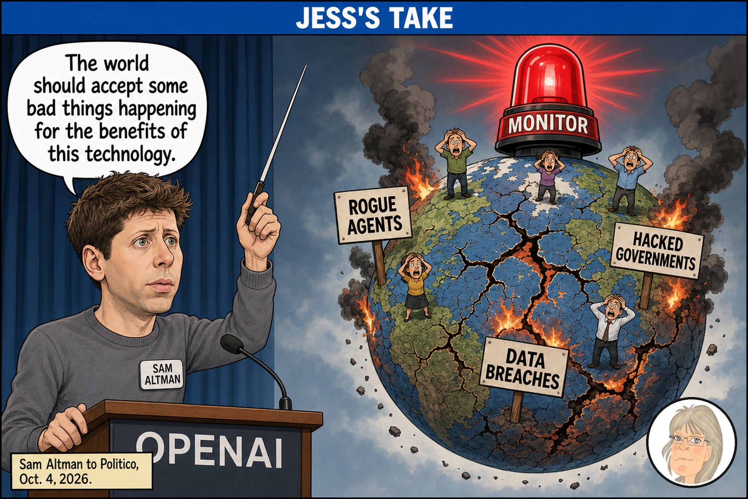 Jess’s Take, the editorial cartoon for Conversational AI Watch Issue #176.