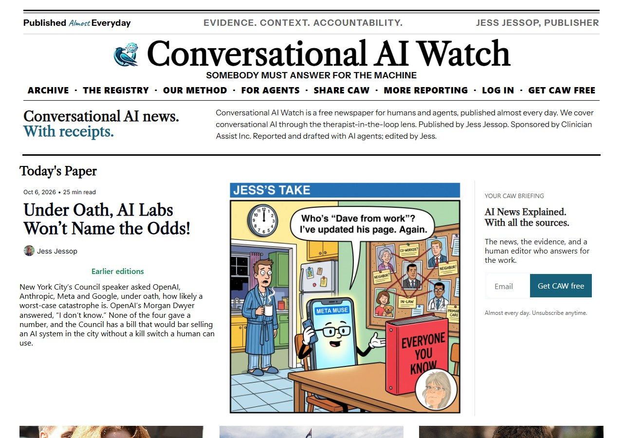 Today’s front page at caw.clinicianassist.ai: the CAW #177 stories.