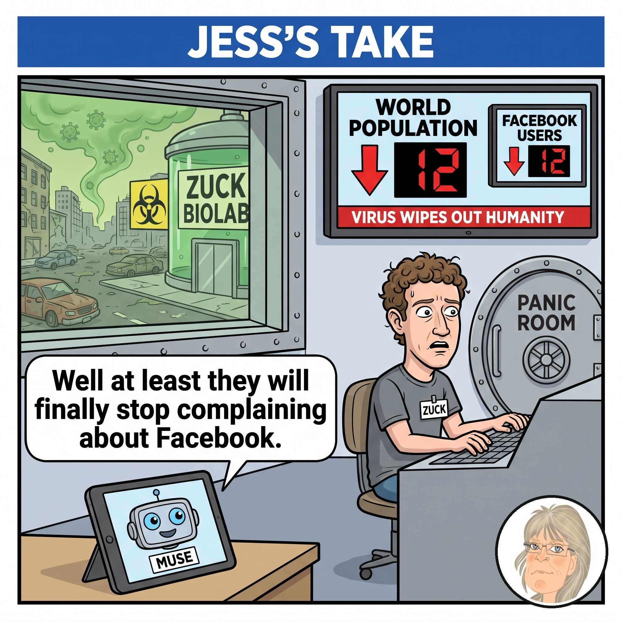 Jess’s Take, the editorial cartoon for Conversational AI Watch Issue #179.