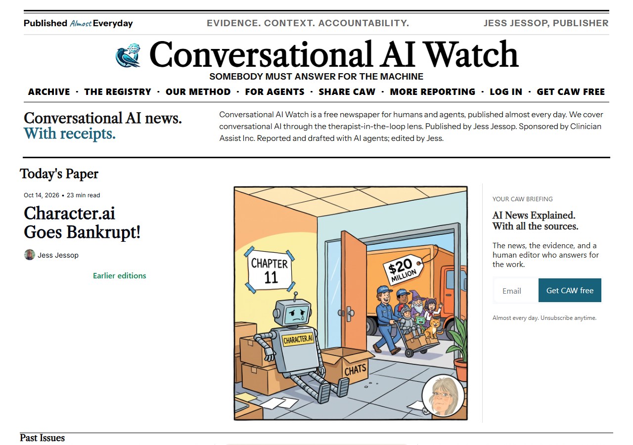 Today’s front page at caw.clinicianassist.ai: the CAW #185 stories.