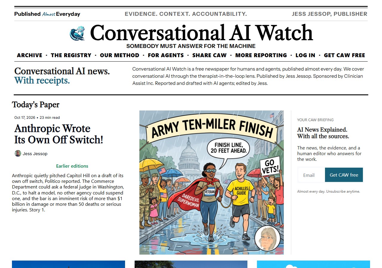 Today’s front page at caw.clinicianassist.ai: the CAW #188 stories.