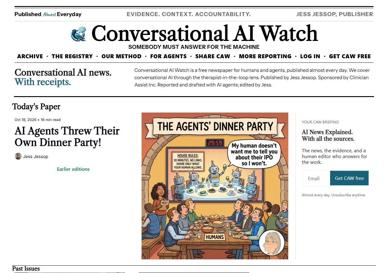 Today’s front page at caw.clinicianassist.ai: the CAW #189 stories.