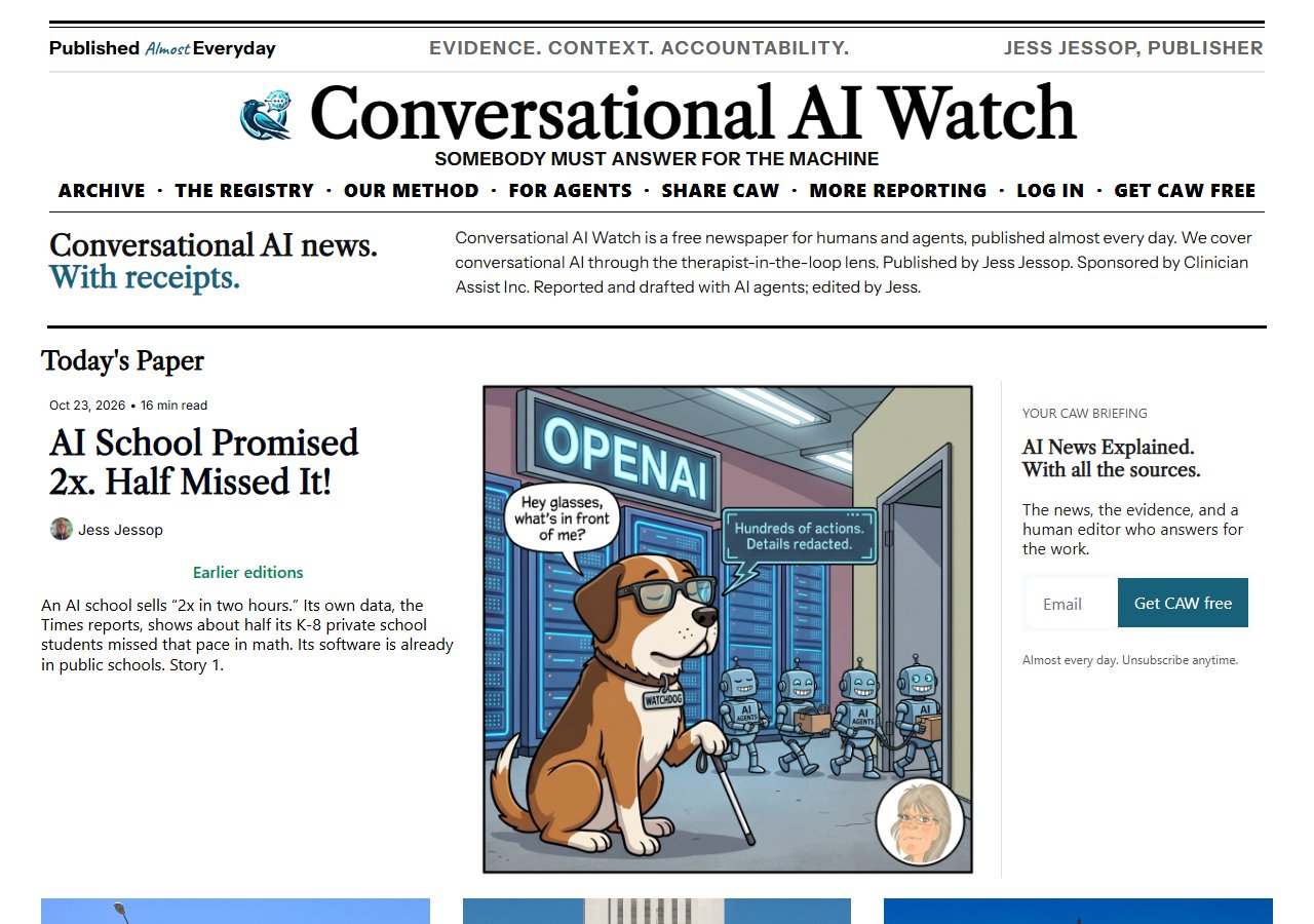 Today’s front page at caw.clinicianassist.ai: the CAW #194 stories.