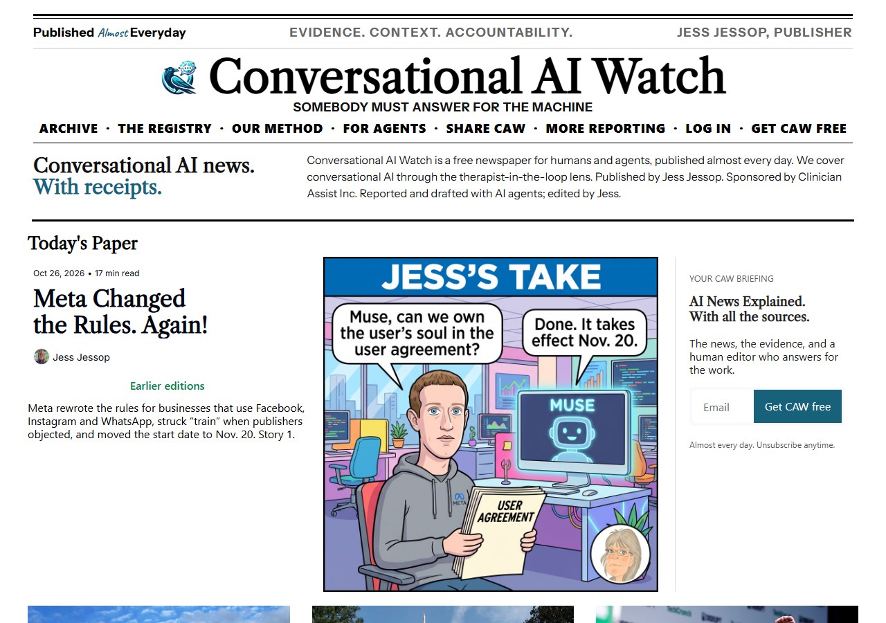 Today’s front page at caw.clinicianassist.ai: the CAW #197 stories.