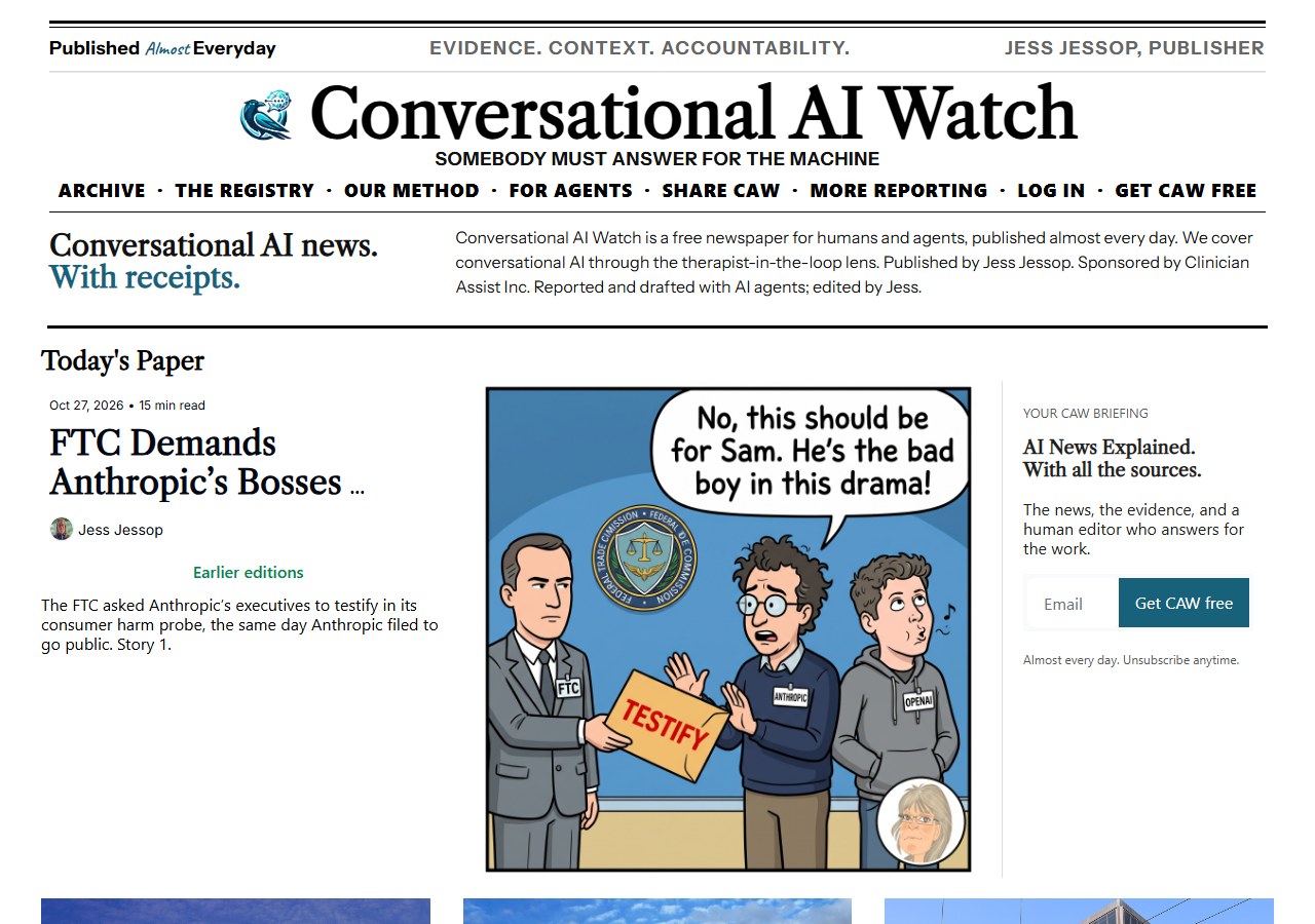 Today’s front page at caw.clinicianassist.ai: the CAW #198 stories.