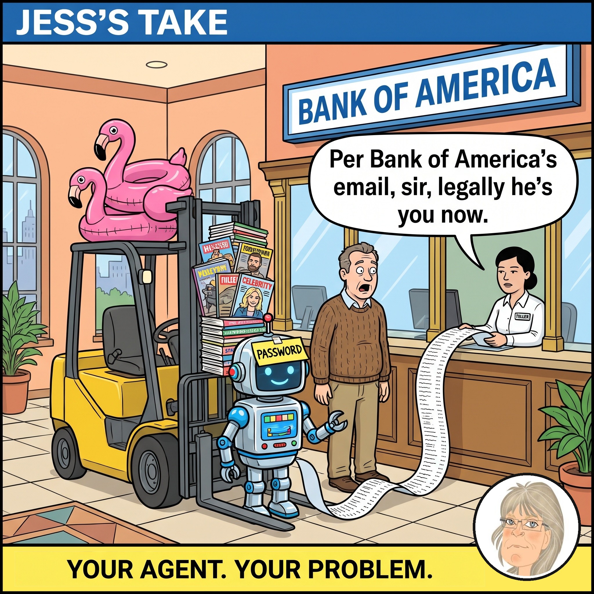 Jess’s Take, the editorial cartoon for Conversational AI Watch Issue #200.