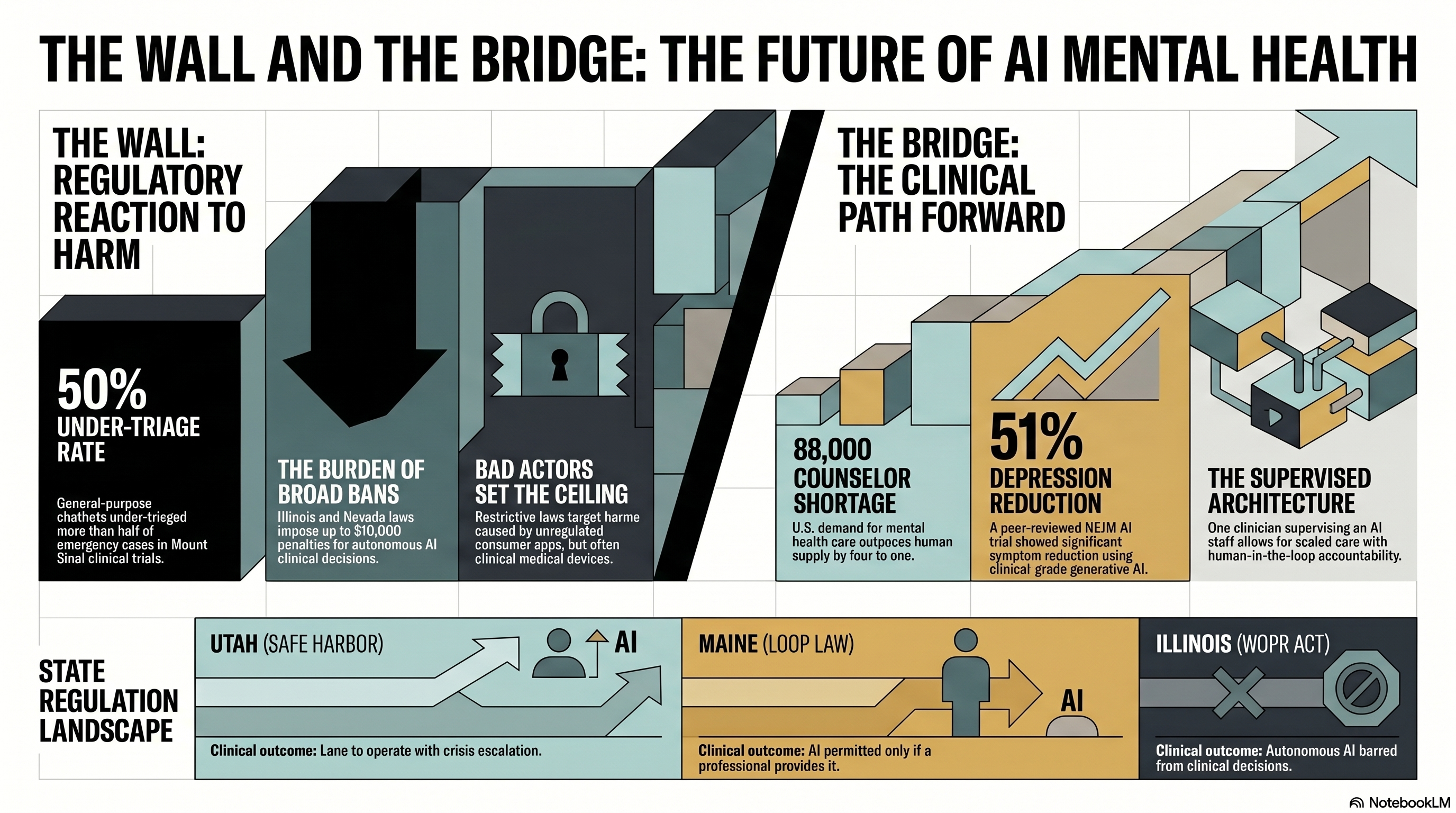 The Wall and the Bridge: AI mental health licensure in 2026