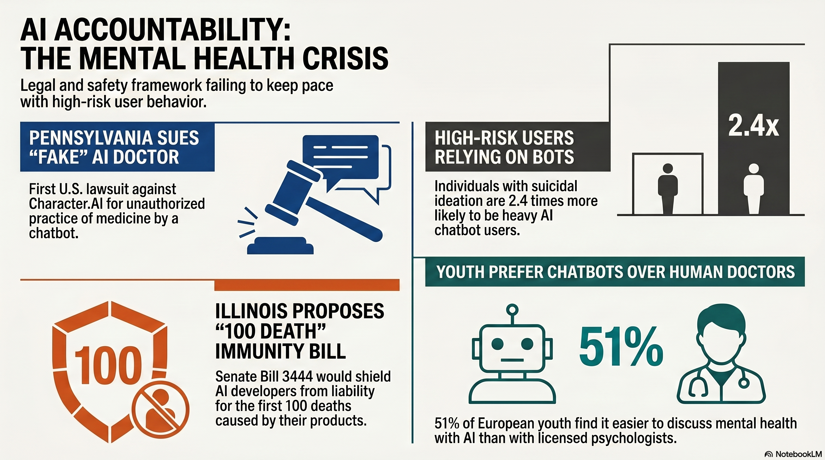 CAW Issue 37 infographic. Three rooms: Harrisburg, Springfield Illinois, Oakland. The Pennsylvania case, the Illinois immunity bill, the Bores campaign. The architectural argument now in three jurisdictions.